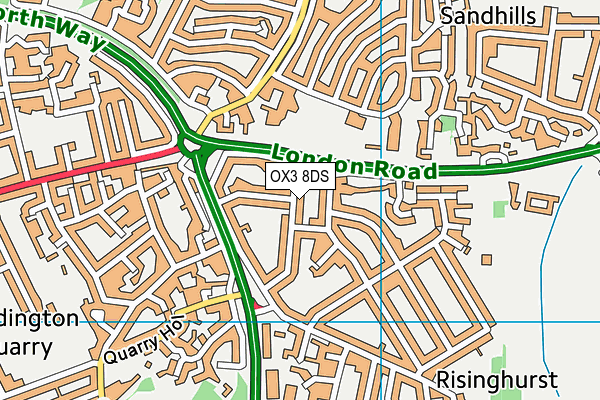 OX3 8DS map - OS VectorMap District (Ordnance Survey)