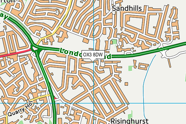 OX3 8DW map - OS VectorMap District (Ordnance Survey)