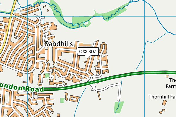 OX3 8DZ map - OS VectorMap District (Ordnance Survey)