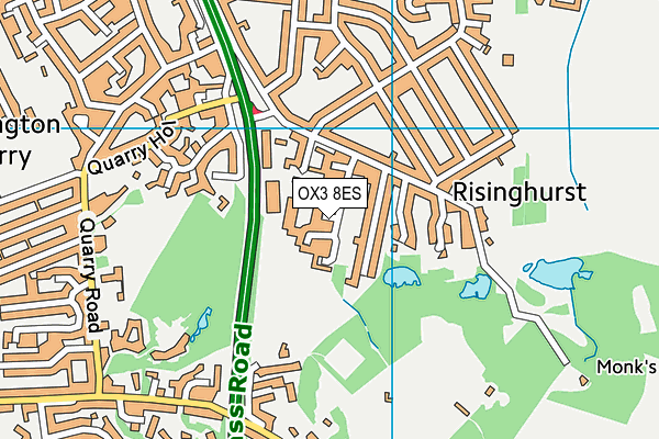 OX3 8ES map - OS VectorMap District (Ordnance Survey)