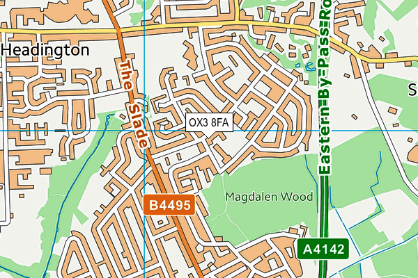 OX3 8FA map - OS VectorMap District (Ordnance Survey)