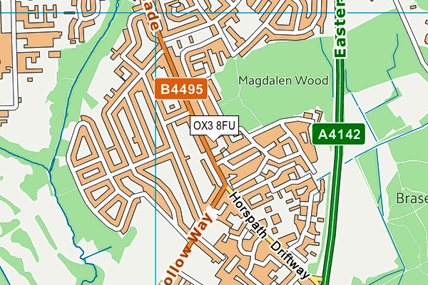 OX3 8FU map - OS VectorMap District (Ordnance Survey)