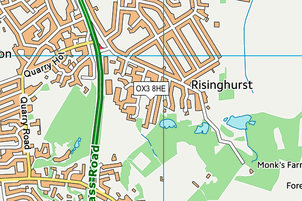 OX3 8HE map - OS VectorMap District (Ordnance Survey)