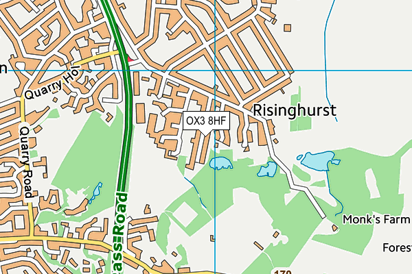 OX3 8HF map - OS VectorMap District (Ordnance Survey)