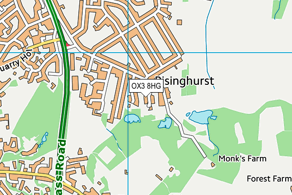 OX3 8HG map - OS VectorMap District (Ordnance Survey)