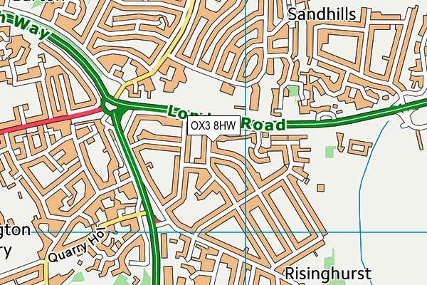 OX3 8HW map - OS VectorMap District (Ordnance Survey)