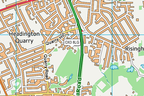 OX3 8LG map - OS VectorMap District (Ordnance Survey)