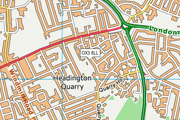 OX3 8LL map - OS VectorMap District (Ordnance Survey)