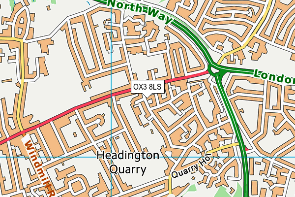 OX3 8LS map - OS VectorMap District (Ordnance Survey)