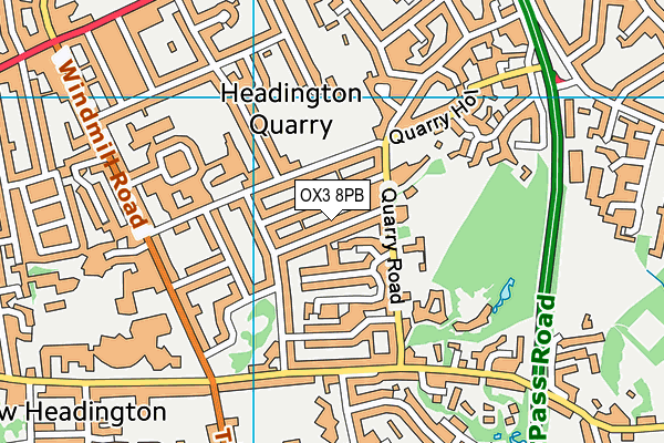 OX3 8PB map - OS VectorMap District (Ordnance Survey)
