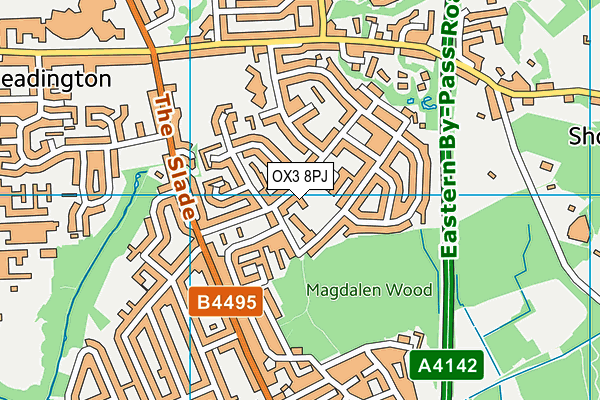 OX3 8PJ map - OS VectorMap District (Ordnance Survey)