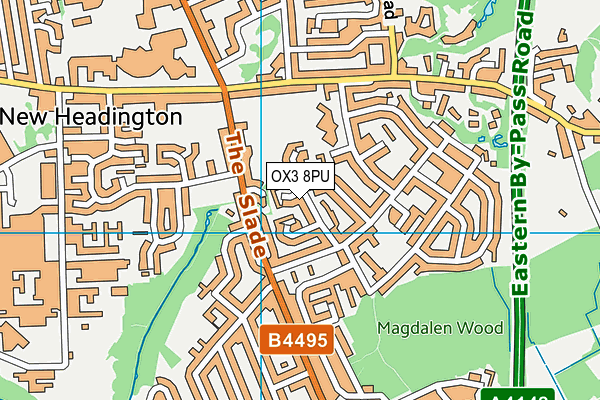 OX3 8PU map - OS VectorMap District (Ordnance Survey)