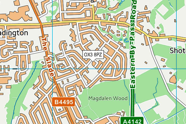 OX3 8PZ map - OS VectorMap District (Ordnance Survey)