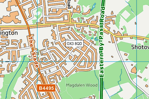 OX3 8QD map - OS VectorMap District (Ordnance Survey)