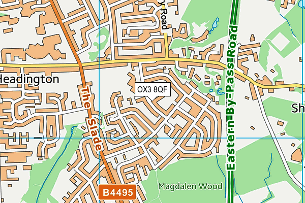 OX3 8QF map - OS VectorMap District (Ordnance Survey)