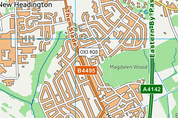 OX3 8QS map - OS VectorMap District (Ordnance Survey)