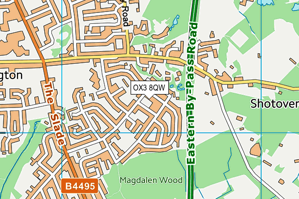 OX3 8QW map - OS VectorMap District (Ordnance Survey)