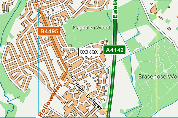 OX3 8QX map - OS VectorMap District (Ordnance Survey)