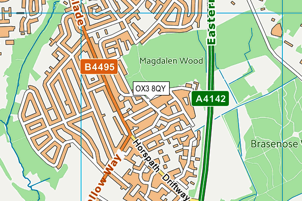 OX3 8QY map - OS VectorMap District (Ordnance Survey)