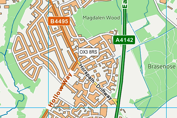 OX3 8RS map - OS VectorMap District (Ordnance Survey)