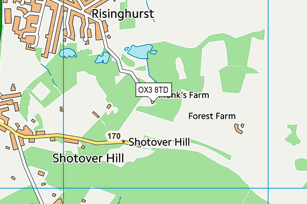 OX3 8TD map - OS VectorMap District (Ordnance Survey)