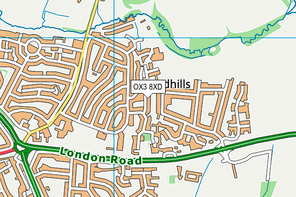 OX3 8XD map - OS VectorMap District (Ordnance Survey)