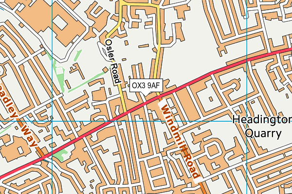 OX3 9AF map - OS VectorMap District (Ordnance Survey)