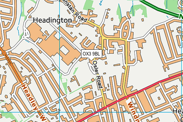 OX3 9BL map - OS VectorMap District (Ordnance Survey)