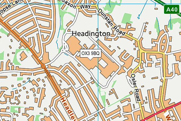 OX3 9BQ map - OS VectorMap District (Ordnance Survey)