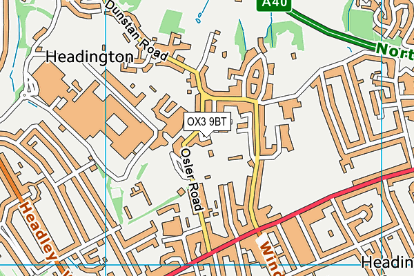 OX3 9BT map - OS VectorMap District (Ordnance Survey)