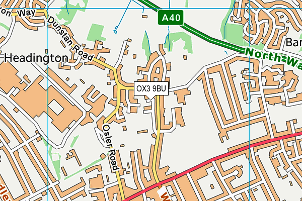 OX3 9BU map - OS VectorMap District (Ordnance Survey)