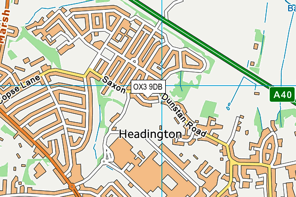 OX3 9DB map - OS VectorMap District (Ordnance Survey)