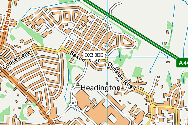 OX3 9DD map - OS VectorMap District (Ordnance Survey)