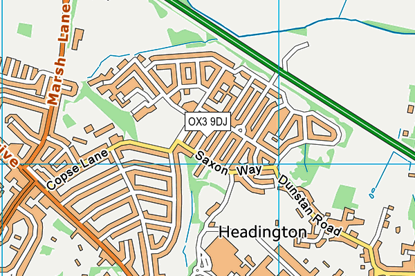 OX3 9DJ map - OS VectorMap District (Ordnance Survey)