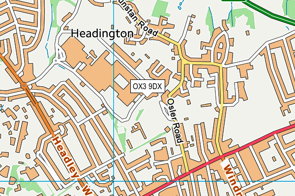 OX3 9DX map - OS VectorMap District (Ordnance Survey)