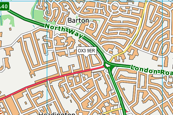 OX3 9ER map - OS VectorMap District (Ordnance Survey)