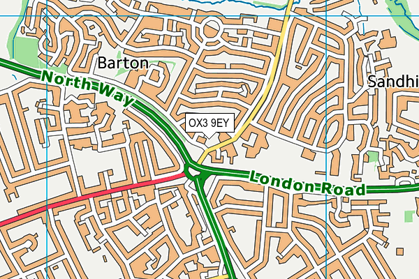 OX3 9EY map - OS VectorMap District (Ordnance Survey)