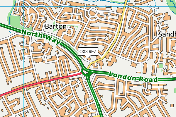 OX3 9EZ map - OS VectorMap District (Ordnance Survey)