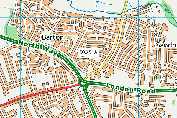 OX3 9HA map - OS VectorMap District (Ordnance Survey)