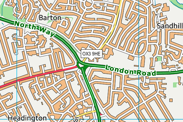 OX3 9HE map - OS VectorMap District (Ordnance Survey)