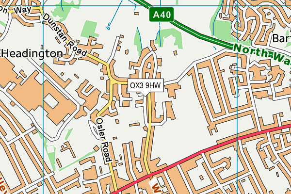 OX3 9HW map - OS VectorMap District (Ordnance Survey)