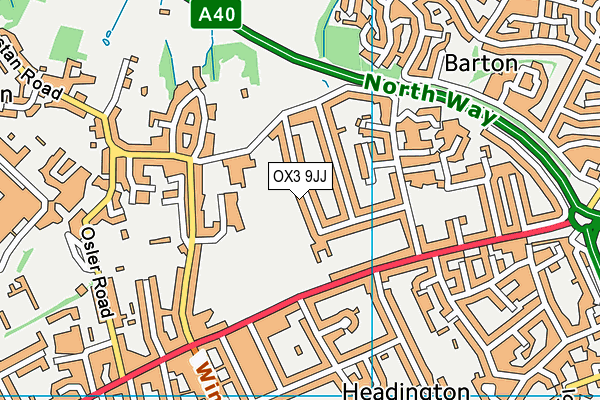 Bury Knowle Park map (OX3 9JJ) - OS VectorMap District (Ordnance Survey)