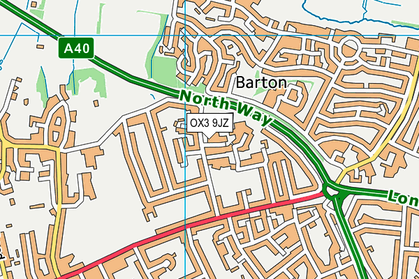 OX3 9JZ map - OS VectorMap District (Ordnance Survey)