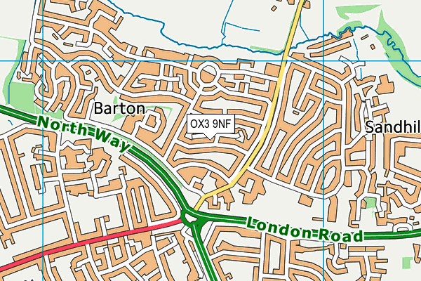 OX3 9NF map - OS VectorMap District (Ordnance Survey)