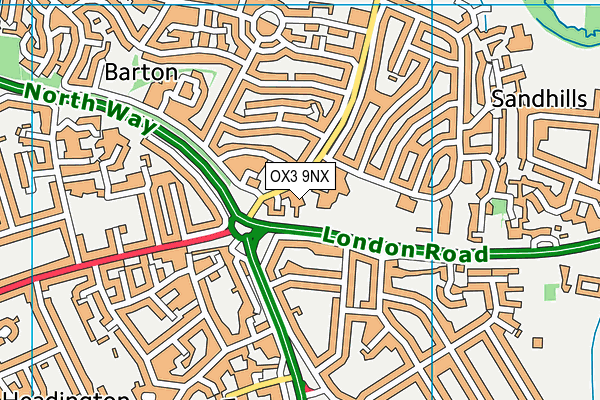 OX3 9NX map - OS VectorMap District (Ordnance Survey)