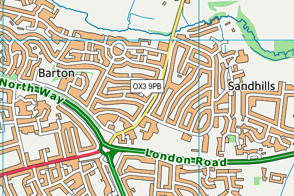 OX3 9PB map - OS VectorMap District (Ordnance Survey)