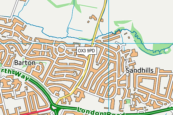 OX3 9PD map - OS VectorMap District (Ordnance Survey)