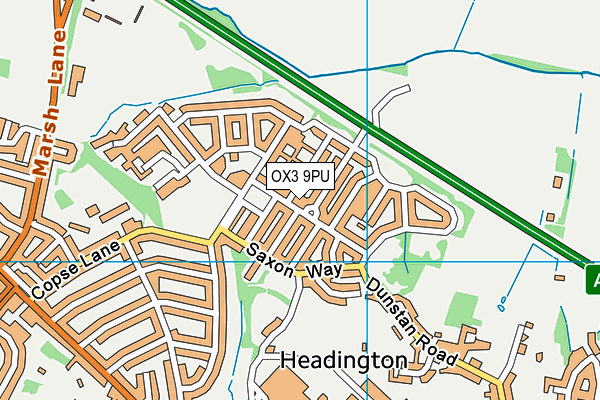 OX3 9PU map - OS VectorMap District (Ordnance Survey)