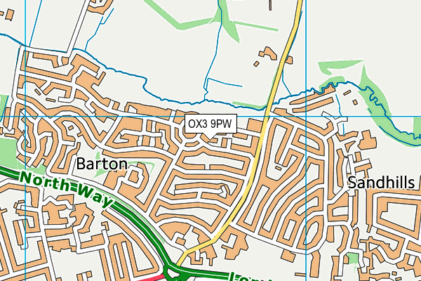 OX3 9PW map - OS VectorMap District (Ordnance Survey)