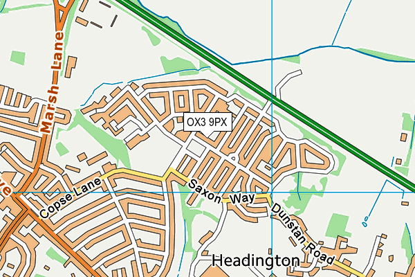 OX3 9PX map - OS VectorMap District (Ordnance Survey)